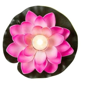 Roze waterlelies met LED waxinelichtje 13 cm   -