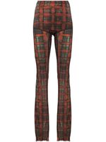 KNWLS pantalon évasé à motif tartan - Rouge