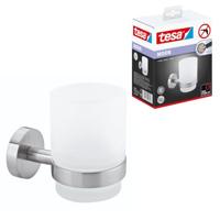 tesa® Moon bekerhouder, roestvrijstalen look, zelfklevend, 109 mm x 70 mm x 96 mm