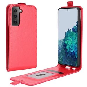 Samsung Galaxy S21 5G Verticale Flip Case met Kaartsleuf - Rood