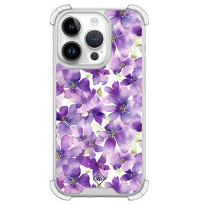 iPhone 14 Pro shockproof hoesje - Floral violet