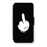 Middle finger black: iPhone 8 Flip Hoesje - thumbnail