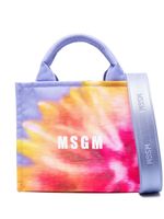 MSGM sac cabas en toile - Violet - thumbnail