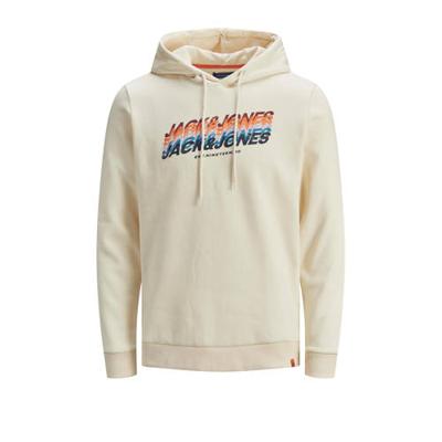 JACK & JONES ORIGINALS hoodie met logo ecru