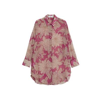 Mango gebloemde blouse pastelbruin/roze
