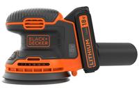 Black+Decker Accu-excenterschuurmachine (18 V, 1,5 Ah, voor slijpen/polijsten, ergonomisch greepontwerp, incl. accu, oplader, schuurrooster (K80) en gereedschapstas, BDCROS18, 90 W), zwart/oranje