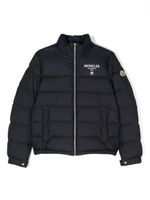 Moncler Enfant doudoune à patch logo - Bleu