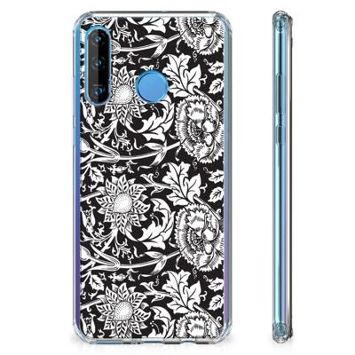 Huawei P30 Lite Case Black Flowers