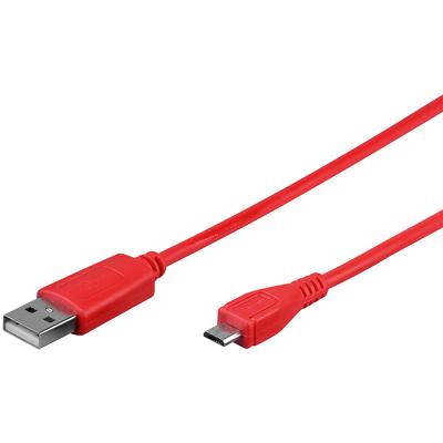Goobay USB 2.0 Aansluitkabel [1x USB-A 2.0 stekker - 1x Micro-USB 2.0 B stekker] 0.95 m Rood