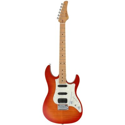 FGN Guitars J-Standard Odyssey FM Fire Burst elektrische gitaar met gigbag
