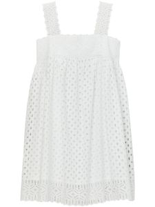 Tory Burch robe courte à broderie anglaise - Blanc