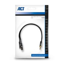 ACT 0,15 meter High Quality audio splitterkabel 3,5 mm stereo jack male - 2x female - thumbnail