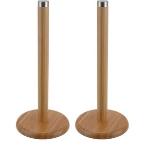 2x stuks keukenrol houder bamboe 32 cm