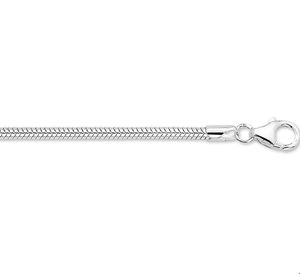 Ketting Slangschakel Rond zilver 2,4 mm 45 cm