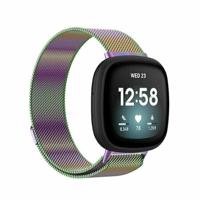 By Qubix - Compatible met Fitbit Versa 3/4 & Sense 1/2 milanese bandje - Small - Multicolor - Compatible fitbit bandje