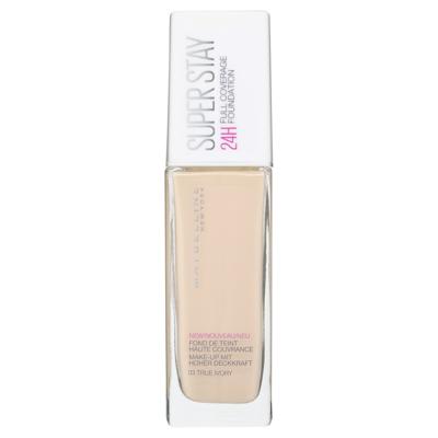 Maybelline SuperStay Full Coverage Foundation 03 True Ivory – Super Dekkende, Langhoudende Foundation met Matte Finish - Olievrije Foundation – 30 ml