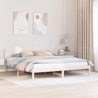 vidaXL Witte Grenen Bedframe Wit Massief grenenhout 180 x 200 cm