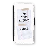 No Girls Allowed Unless: iPhone 8 Flip Hoesje - thumbnail