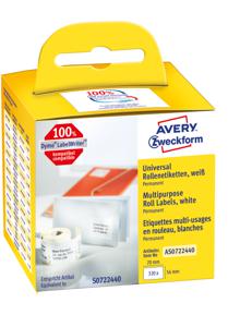 Avery-Zweckform Etiketten (rol) 70 x 54 mm Papier Wit 320 stuk(s) Permanent hechtend Universele etiketten AS0722440