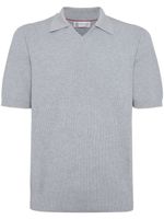 Brunello Cucinelli polo en maille nervurée - Gris