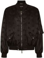 Dolce & Gabbana veste bomber à étiquette logo - Noir - thumbnail