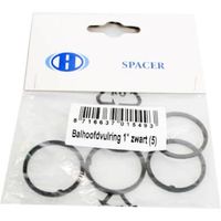 Balhoofdvulring 1 inch / 22.2 mm zwart 5 stuks 6500061