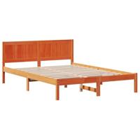 vidaXL Minimalistisch Gewaxte Bruine Massief Grenenhouten Bedframe Voor 2 Personen | Gemakkelijke Montage 160 X 200 cm Duurzaam Binnen Slaapkamer Meubilair Tweepersoons Volwassen Modern Knus
