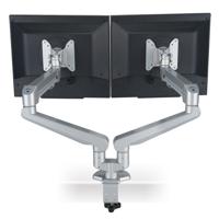 ROLINE Dual LCD Monitor Stand Pneumatic, Desk Clamp, Pivot 2 Joints flat panel bureau steun