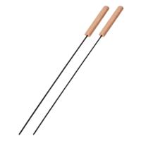 Vaggan BBQ spiezen - 2x stuks - metaal - 48 cm - vleespennen voor vlees - barbecue accessoires   -