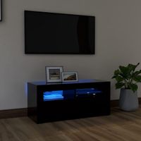 Tv-meubel met LED-verlichting 90x35x40 cm zwart - thumbnail