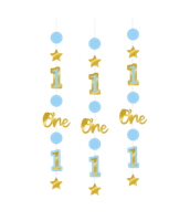 Hangdecoratie 1ste verjaardag jongen 3 stuks