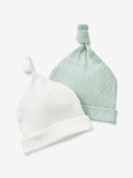 Set van 2 baby mutsjes  Oeko Tex® set celadongroen