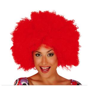 Verkleed pruik afro/hippie - rood - voor volwassenen - one size