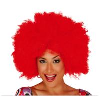 Verkleed pruik afro/hippie - rood - voor volwassenen - one size - thumbnail