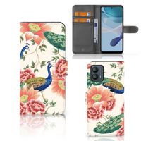 Telefoonhoesje met Pasjes voor Motorola Moto G53 Pink Peacock