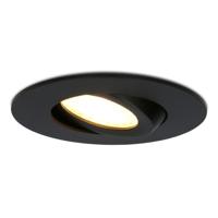 Napels LED inbouwspot Extra Plat (39mm) - 360° Kantelbaar - 8 Watt 570 Lumen - Dimbaar - IP65 - Zwart