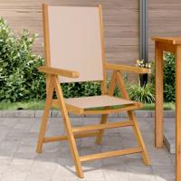 Tuinstoelen 2 st massief acaciahout en stof taupe - thumbnail