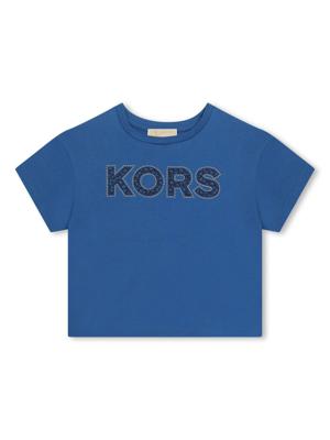 Michael Kors Kids T-shirt met logo-patch - Blauw