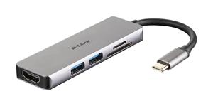 D-Link DUB-M530 laptop dock & poortreplicator Bedraad USB 3.2 Gen 1 (3.1 Gen 1) Type-C Aluminium, Zwart