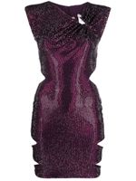 Philipp Plein robe courte à ornements en cristal - Violet