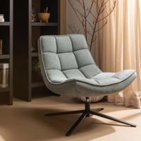 WOOOD Draaifauteuil Maudi Geweven - Blue Stone