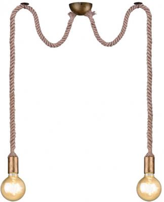 Trio hanglamp Rope 150 cm 2 x E27 staal 60W brons Trio hanglamp Rope 150 cm 2 x E27 staal 60W brons