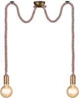 Trio hanglamp Rope 150 cm 2 x E27 staal 60W brons