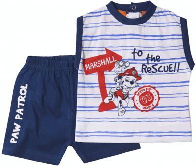 strandkledingset jongens katoen donkerblauw 2-delig