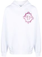 Philipp Plein hoodie Chrome à logo imprimé - Blanc