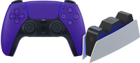 Sony PlayStation5 DualSense draadloze controller Galactic Purple + BlueBuilt oplaadstation - thumbnail