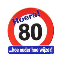 Hulde stopbord 80 jaar feestartikelen / versieringen - thumbnail