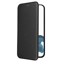 iPhone 14 Pro Flip Case - Koolstofvezel - Zwart - thumbnail