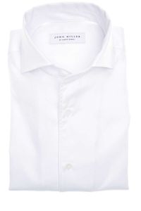 John Miller Tailored Fit Overhemd wit, Effen