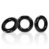 Oxballs - Willy Rings 3-pack Flexibele Cockringen Zwart - thumbnail